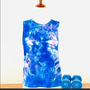 🌸Spiritual Gangster Supernova Tie-Die Tank Top, Size M/L, Blue, Pink & White